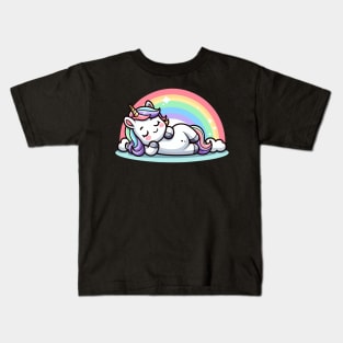 Cute Sleeping Unicorn Kids T-Shirt